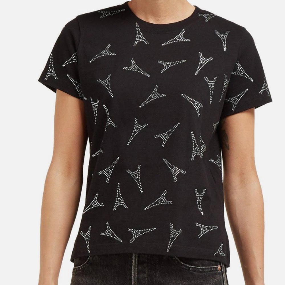 Balenciaga Women's Paris Eiffel Tower Rhinestone t-shirt